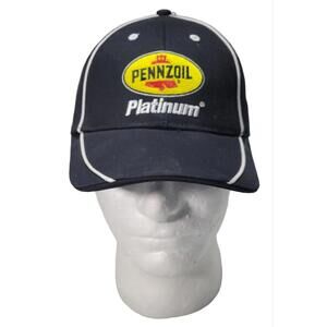 Pennzoil Platinum Hat Cap Strap Back Adult Black Automotive Cars Baseball